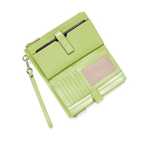 MICHAEL Michael Kors Jet Set Zip Wristlet Wallet Bright Limeade - Picture 2 of 3